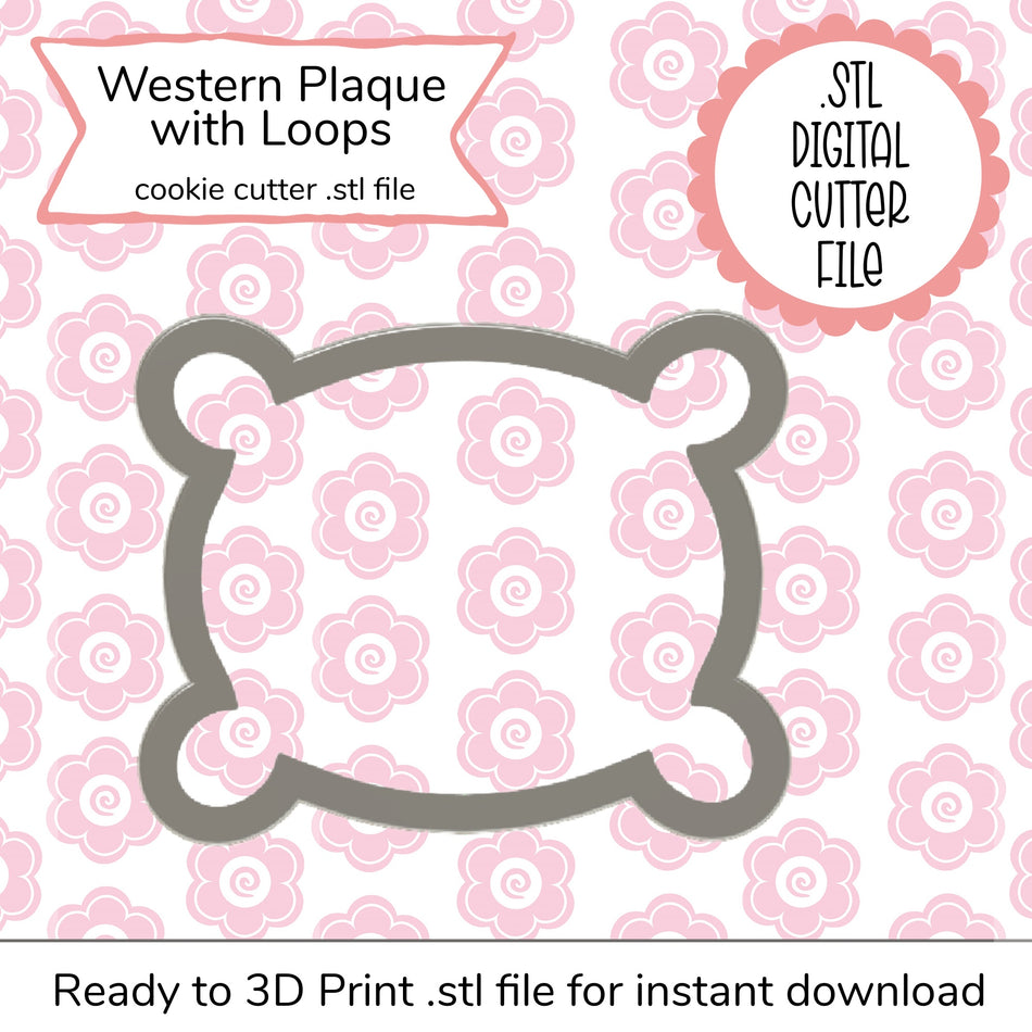 Western Plaque with Loops Cutter STL File + Howdy Pumpkin SVG Stencil File (digital file)