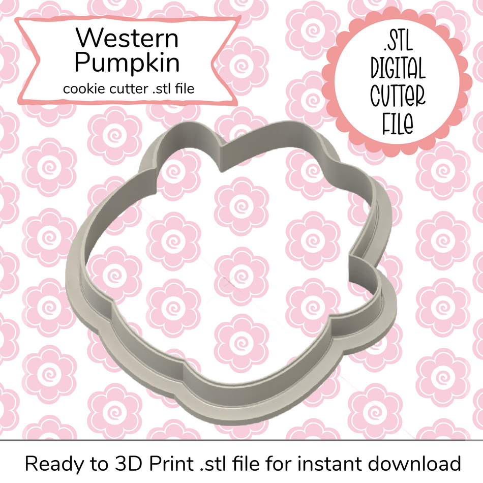 Western Pumpkin STL Cutter File (digital file)