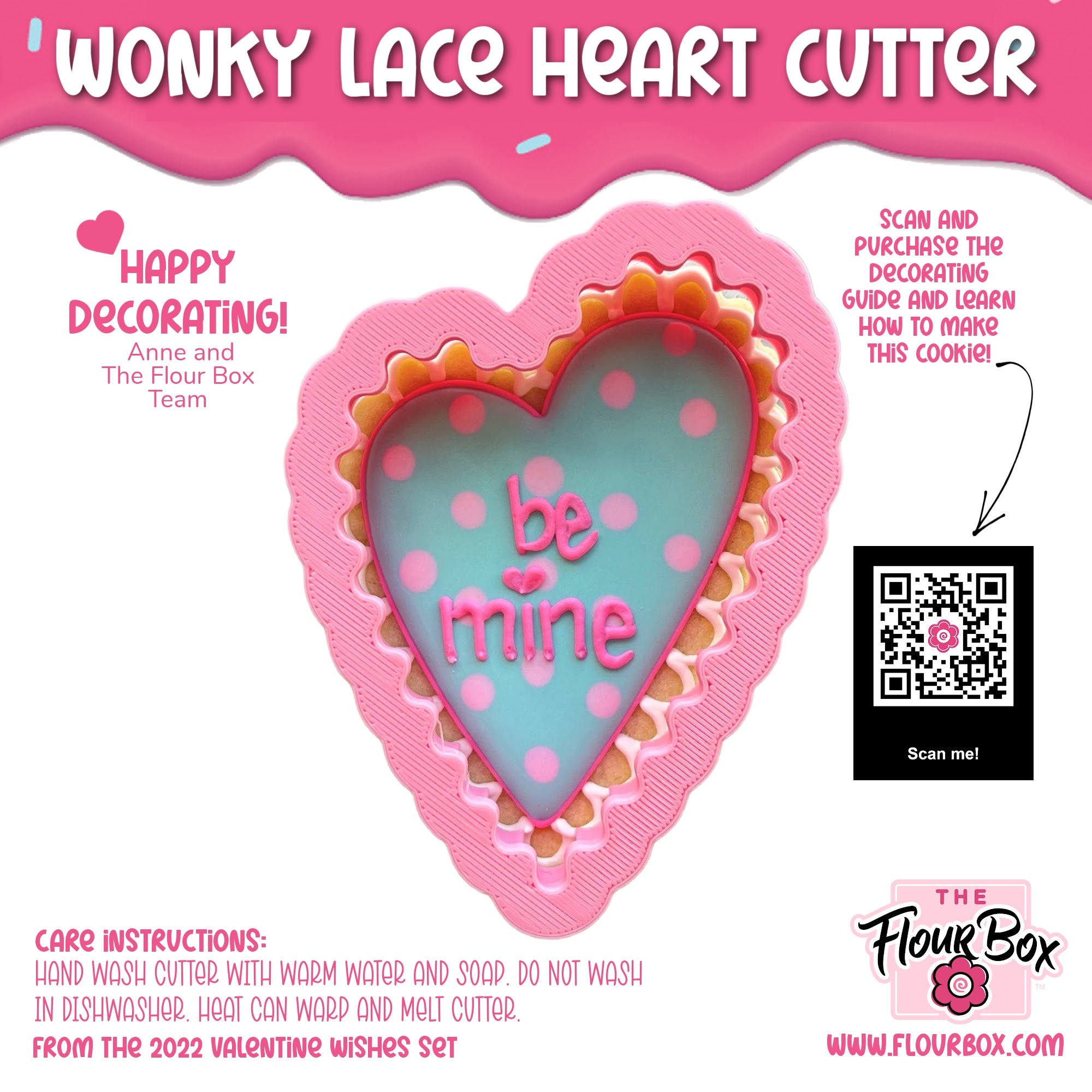 Wonky Lace Heart Cookie Cutter – The Flour Box