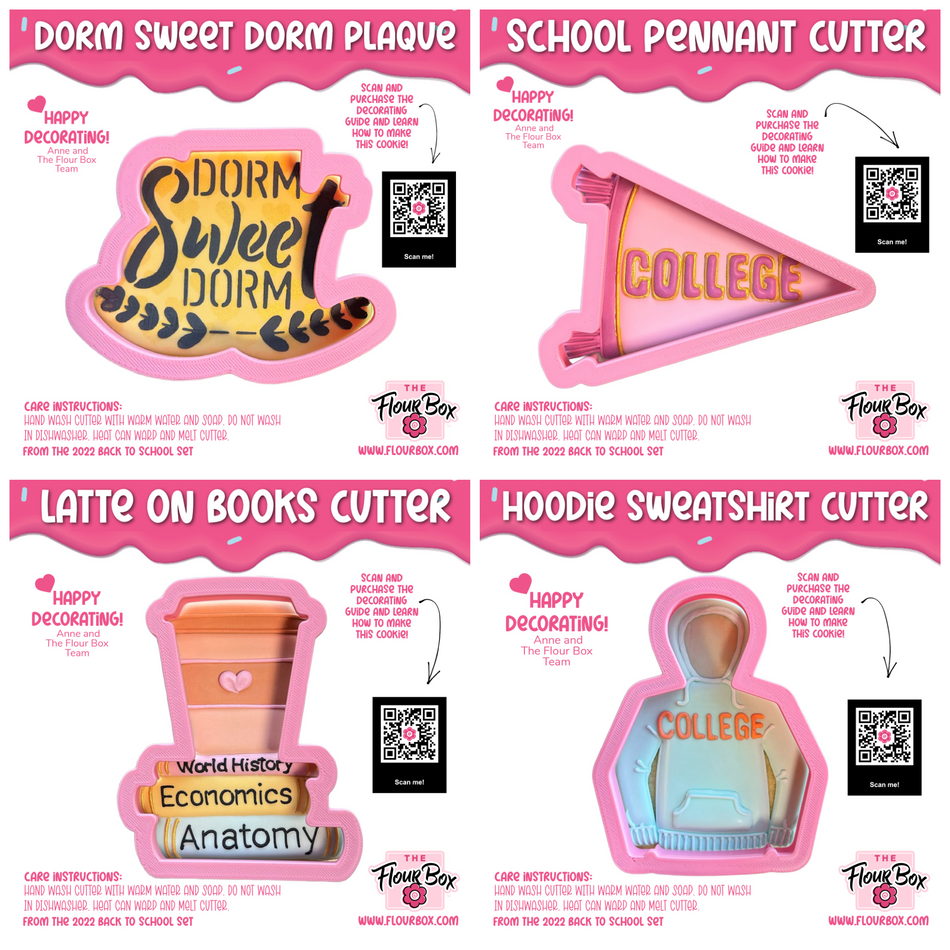 Back to College Cookie Cutter Set with Stencil