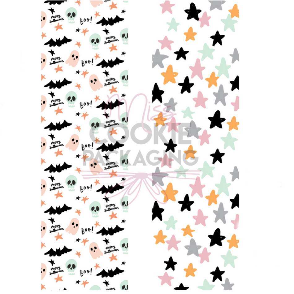 Bats, Ghosts, Skulls Cookie BAG Backer Card - 2.625
