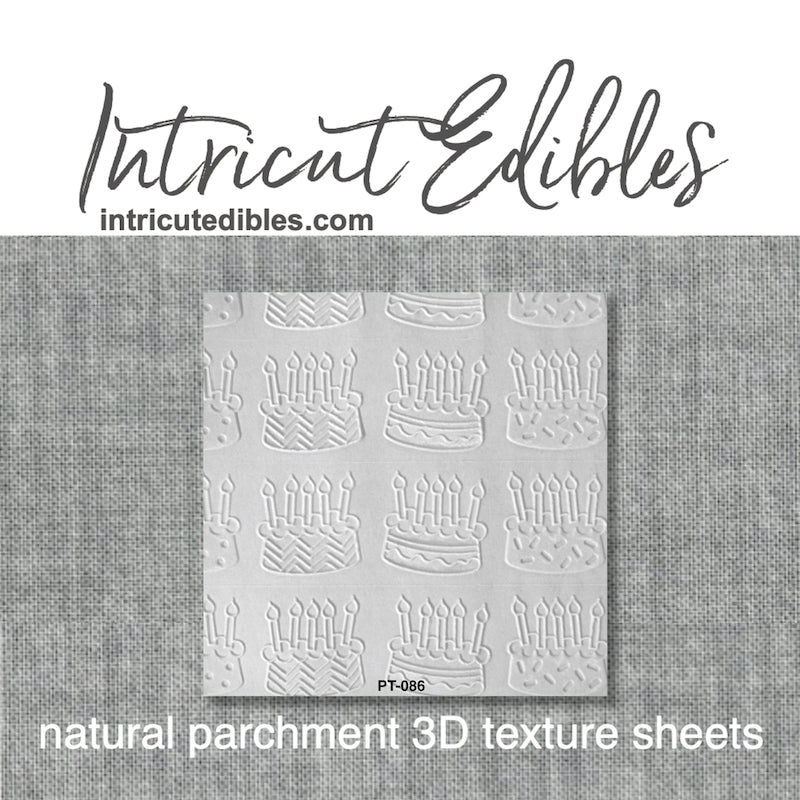 Birthday Cake 3D Parchment Texture Sheets by Intricut Edibles