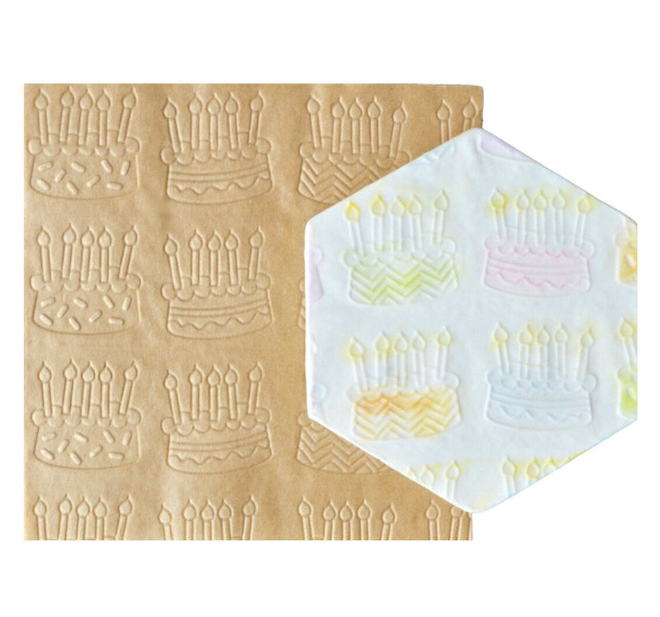 Birthday Cake 3D Parchment Texture Sheets by Intricut Edibles