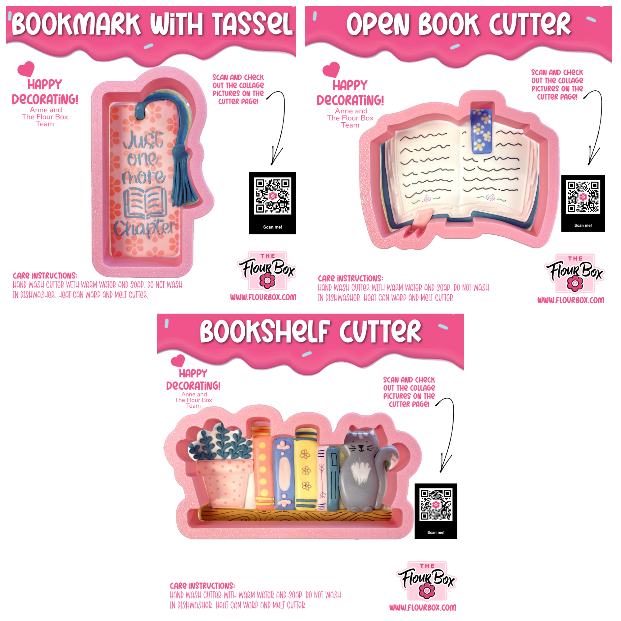 Bookish Cookie Cutter Bundle with Stencil
