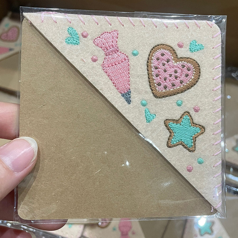 Piping Bag Embroidered Corner Bookmark