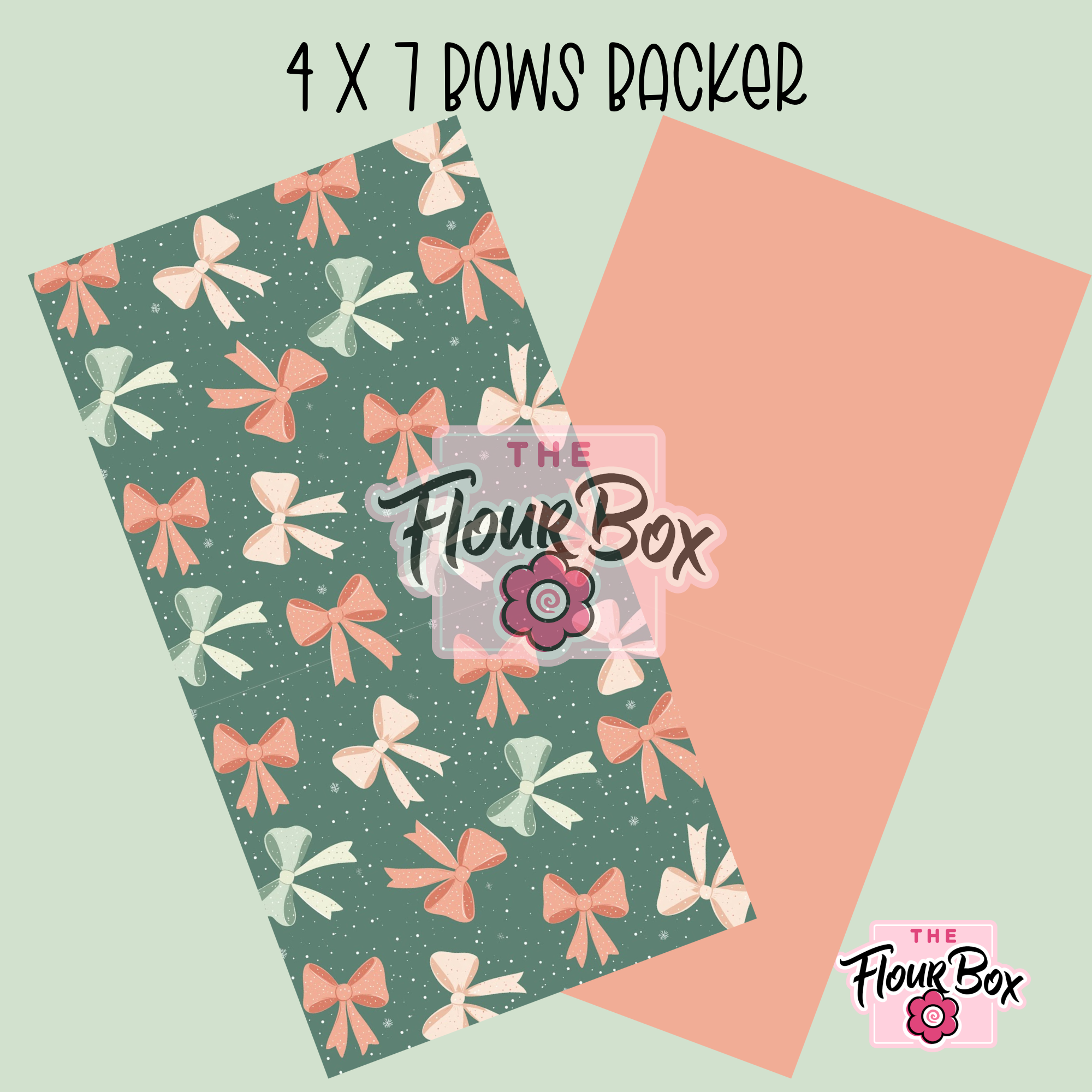 Bows Cookie BOX Backer - 4" x 7" Rectangle - 25 BACKERS