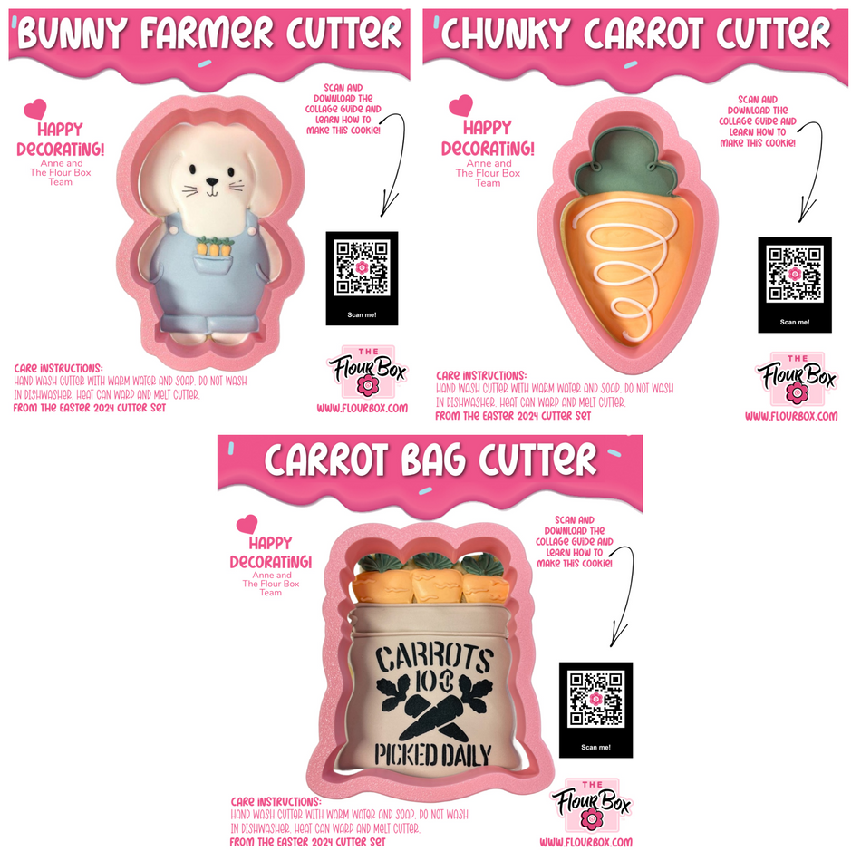 Bunny Farmer Cookie Cutter BUNDLE with Stencil