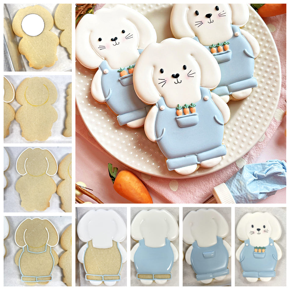 Bunny Farmer Cookie Cutter BUNDLE with Stencil