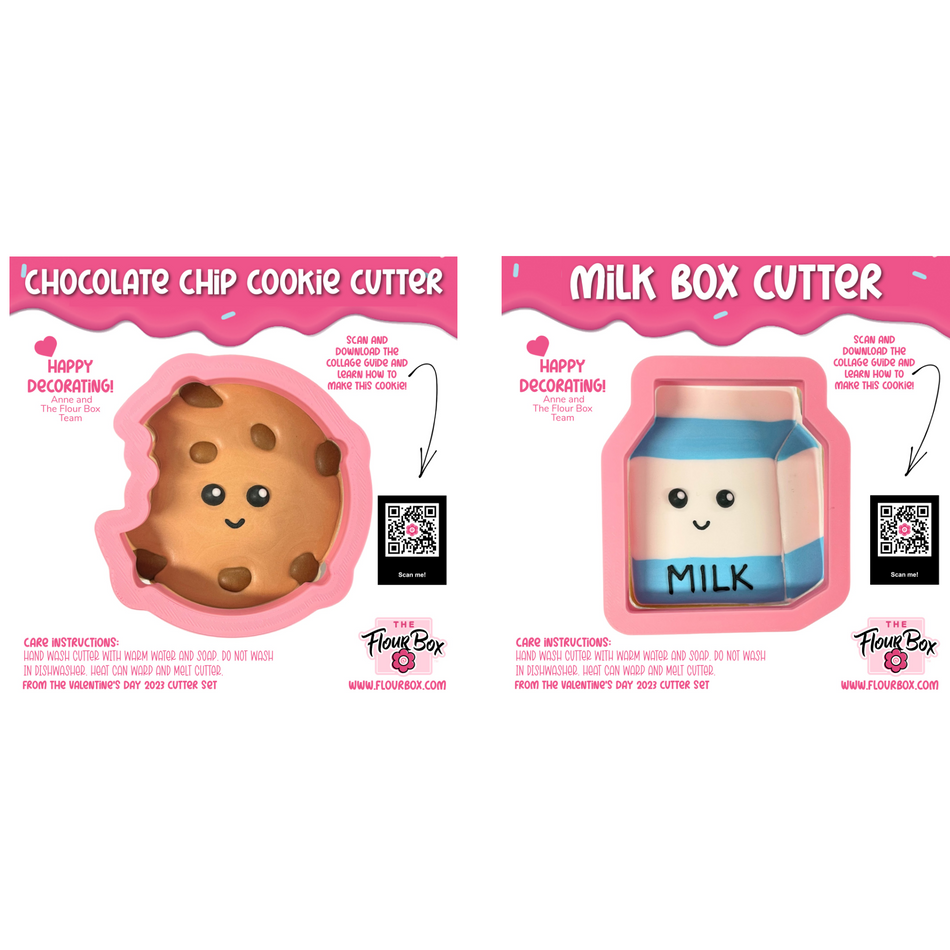 Chocolate Chip Cookie and Milk Cookie Cutter BUNDLE (Regular Size)