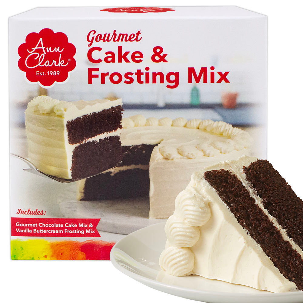 Chocolate Cake Mix with Vanilla Buttercream Frosting from Ann Clark