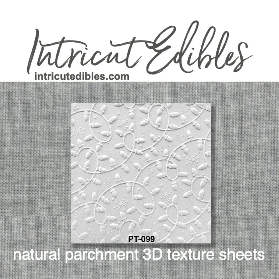 Christmas Lights 3D Parchment Texture Sheets by Intricut Edibles