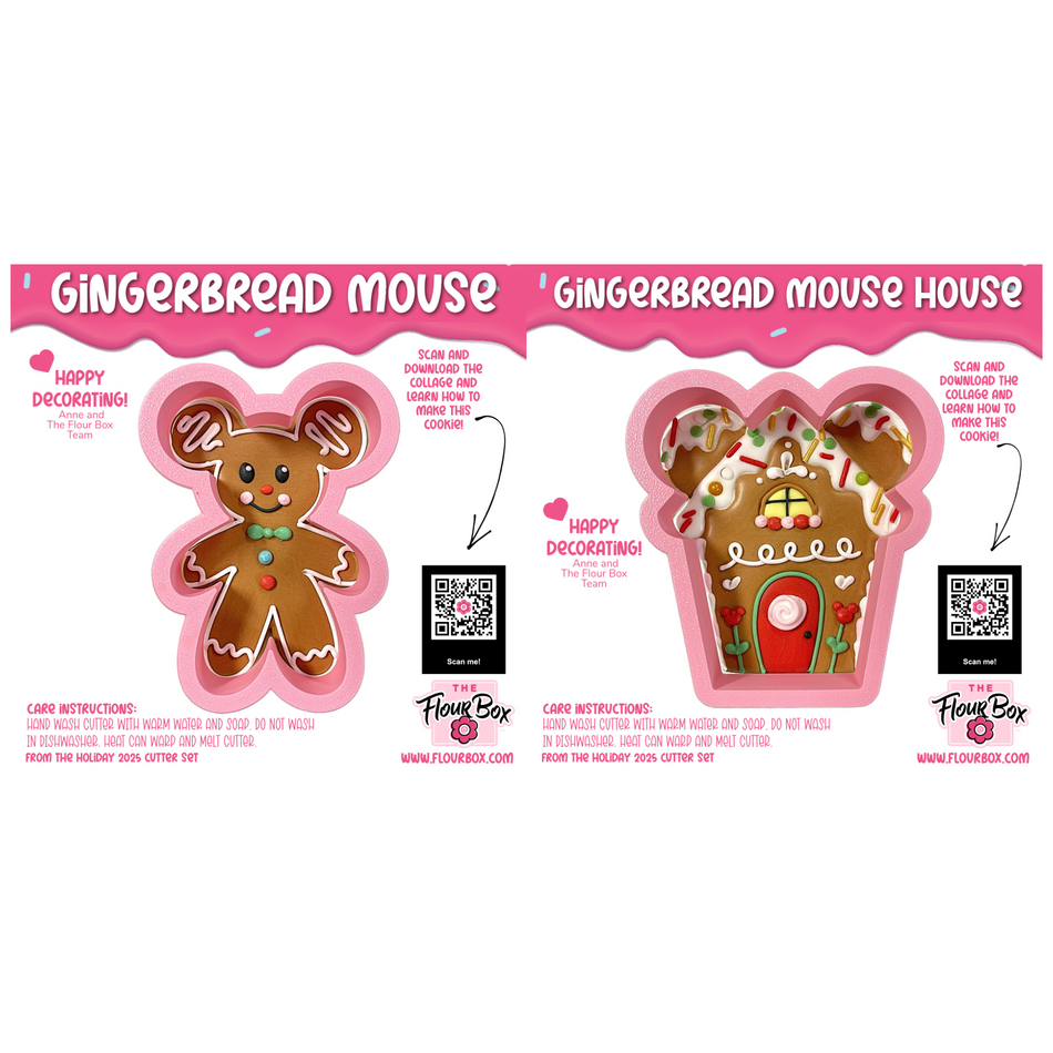 Mouse Christmas Cookie Cutter BUNDLE (2 cutters)