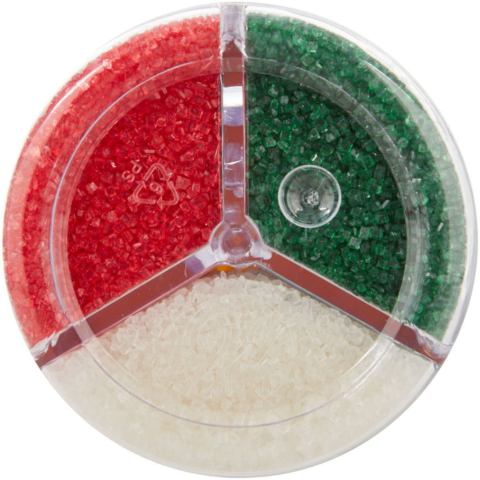 Christmas Red, Green, and White 3-Cell Sanding Sugar