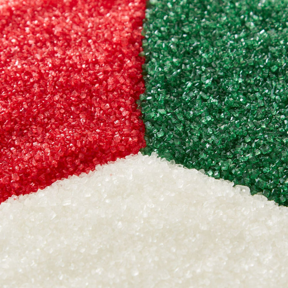 Christmas Red, Green, and White 3-Cell Sanding Sugar