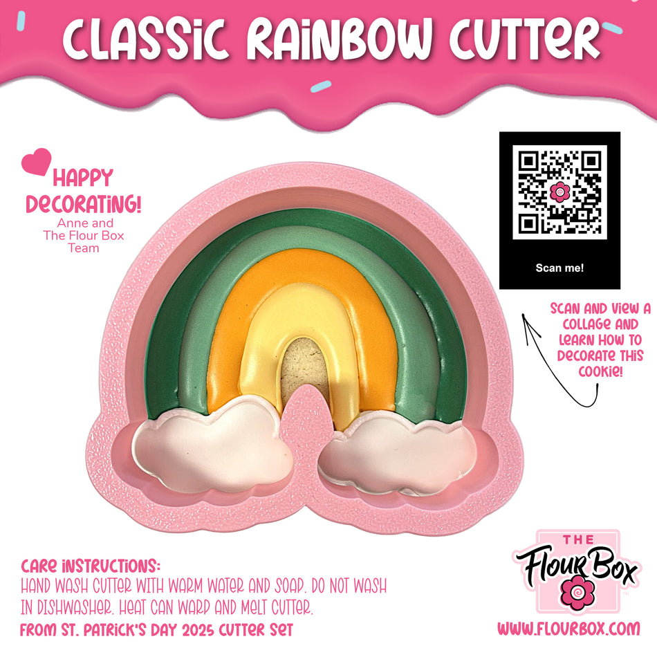 Classic Rainbow with Clouds Cookie Cutter