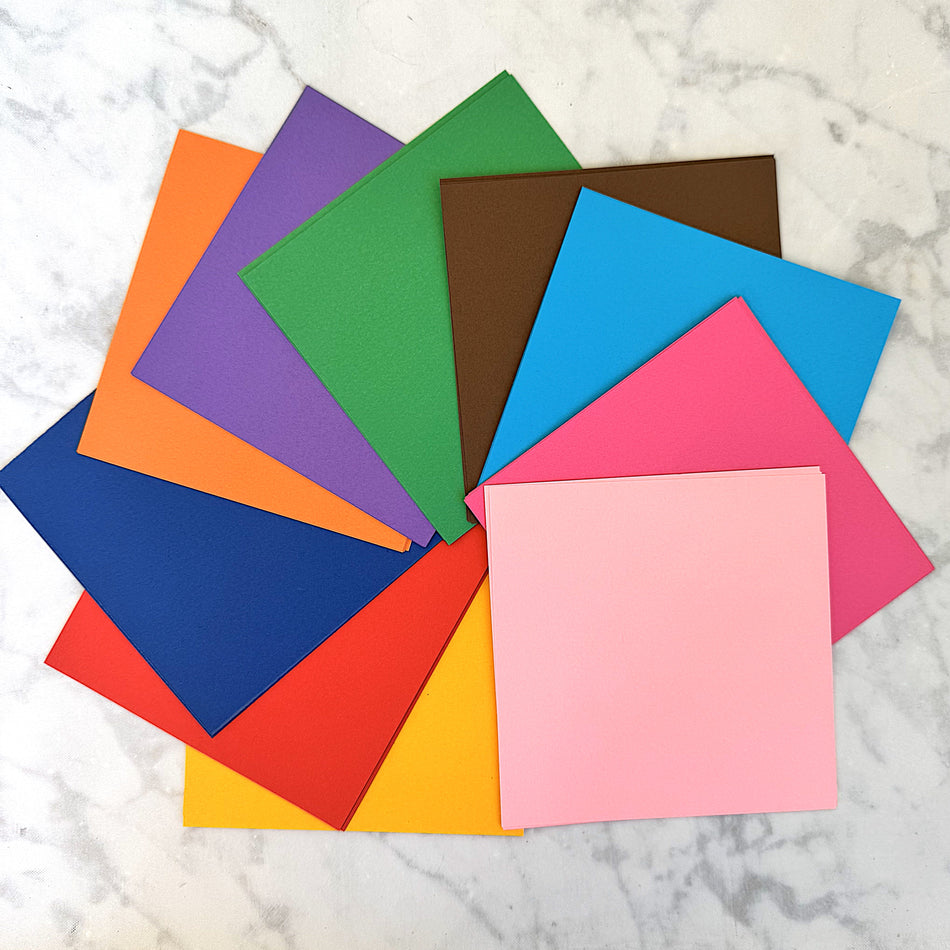 Stencil Color Backers - 50 Color Square 6 x 6 Paper Inserts