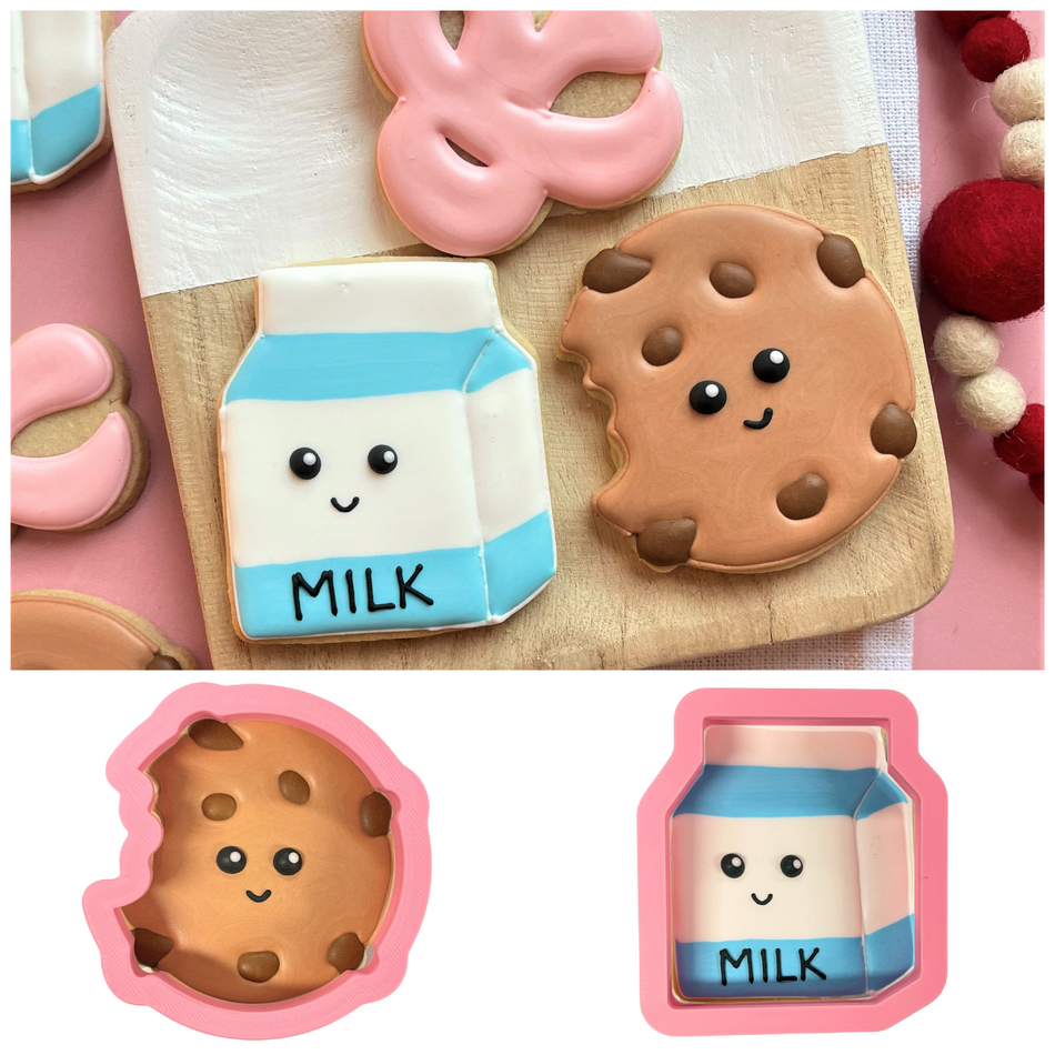Chocolate Chip Cookie and Milk Cookie Cutter BUNDLE (Regular Size)