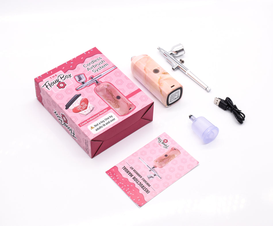 NEW 3-Speed Cordless Flour Box Airbrush System