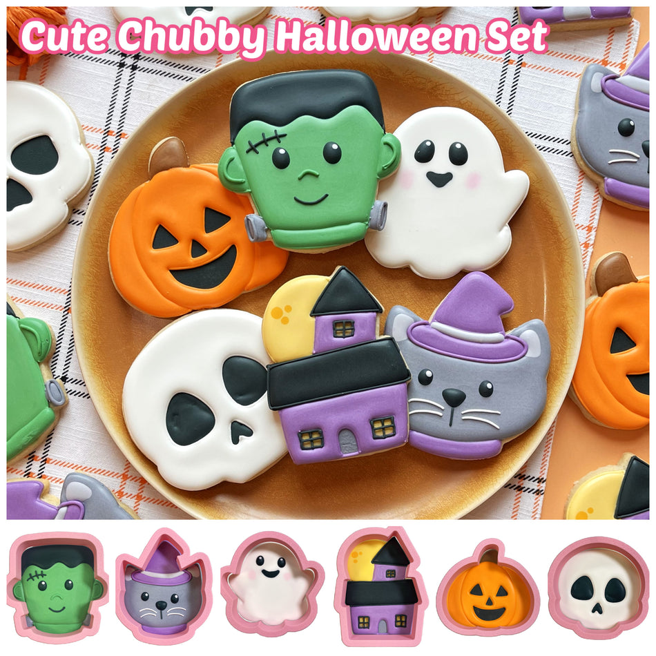 Cute Chubby Halloween Cookie Cutter Bundle