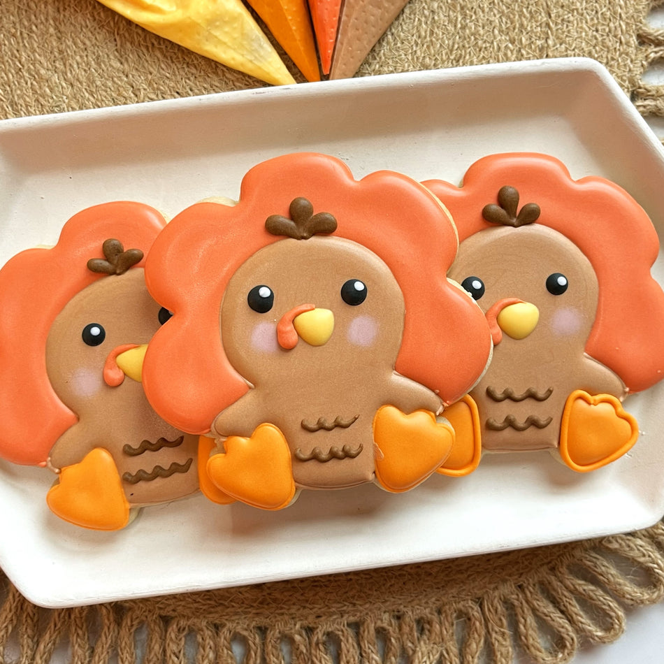 Cute Turkey Sitting Cookie Cutter