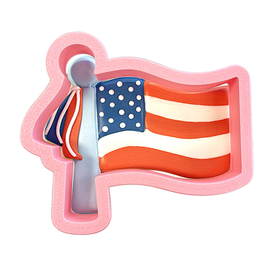 Flag with Streamers Cookie Cutter