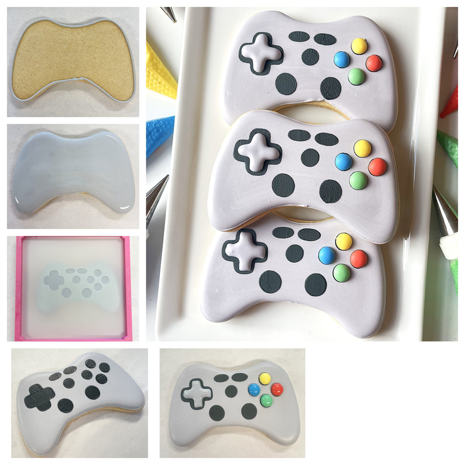 Game Controller Cookie Cutter with Stencil