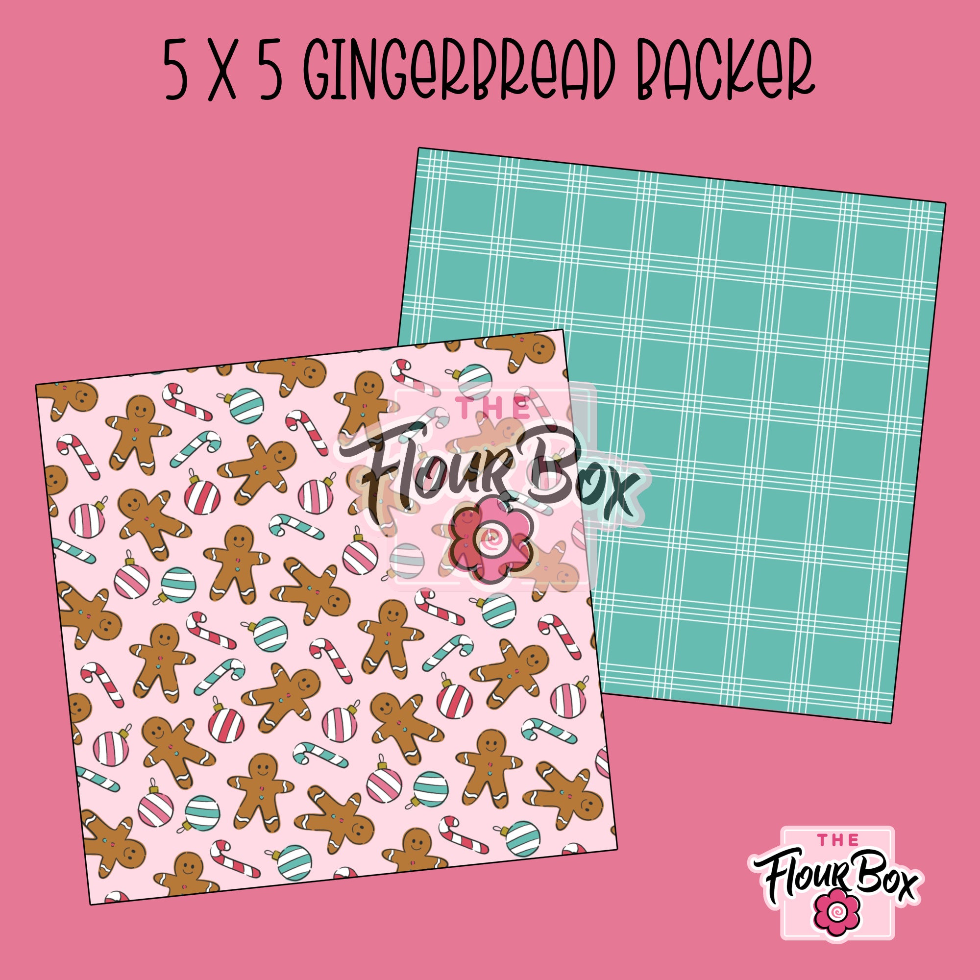 Gingerbread Cookie BOX Backer - 5" x 5" Square - 25 BACKERS