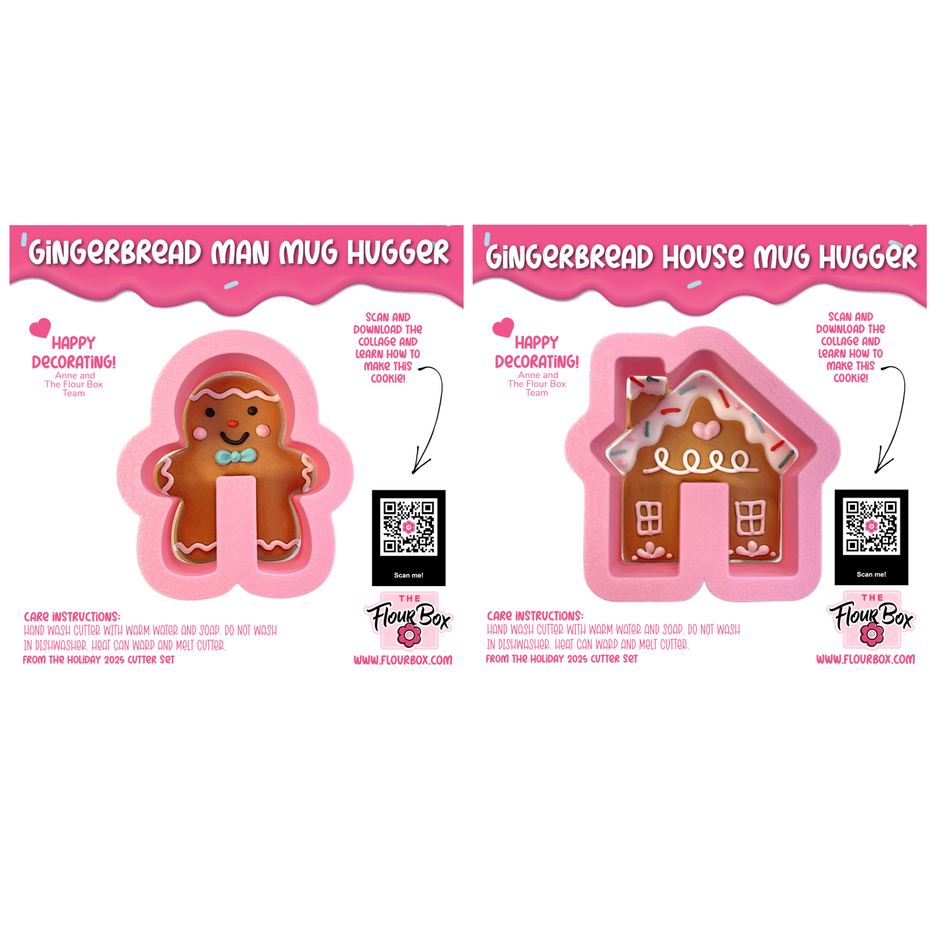 FREE CUTTER SET: Mini Gingerbread Mug Huggers Cookie Cutter BUNDLE (2 cutters)