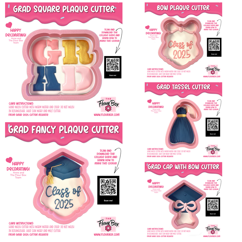 Graduate Cookie Cutter with Stencil BUNDLE (5 cutters + 1 stencil)