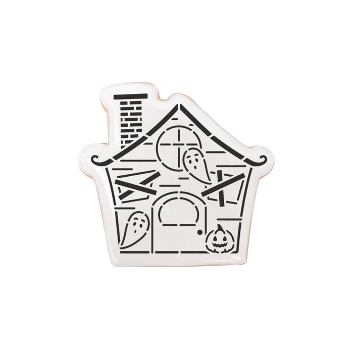 Haunted Ghost House Cookie Cutter with PYO Stencil Set
