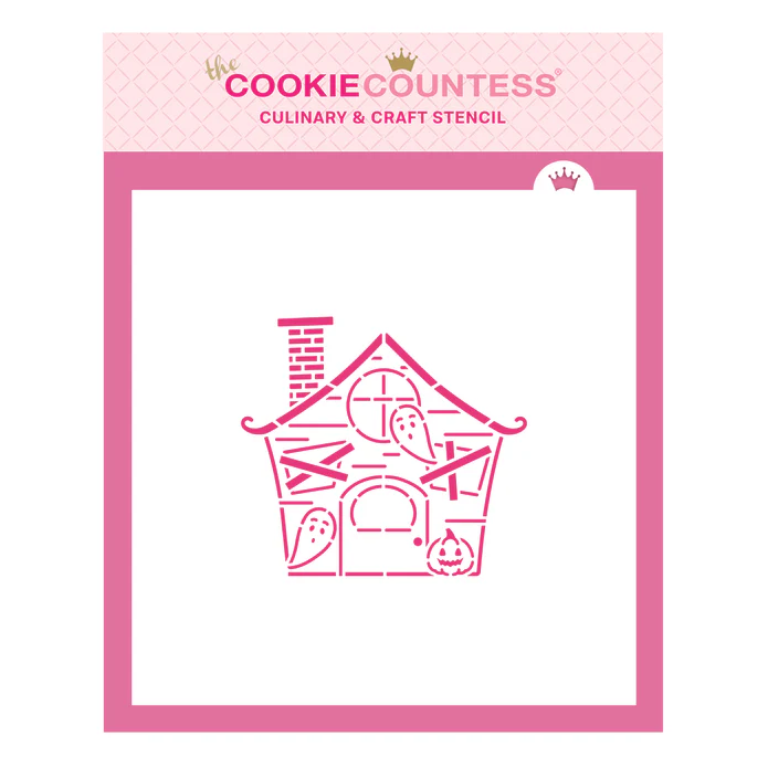 Haunted Ghost House Cookie Cutter with PYO Stencil Set