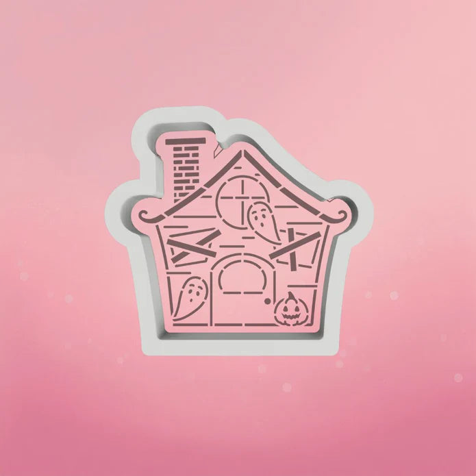 Haunted Ghost House Cookie Cutter with PYO Stencil Set