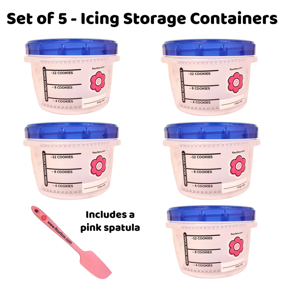 Flour Box Icing Storage Container Set of 5