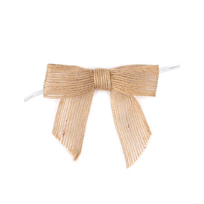 Jute Pre-Tied Bow - 25 PACK