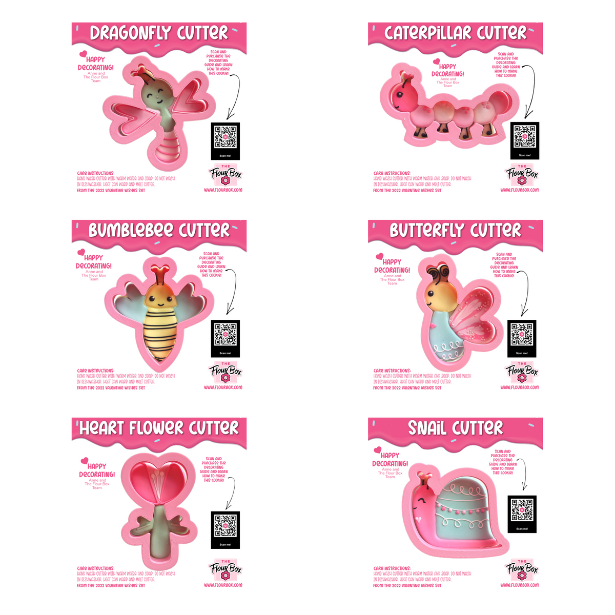 Pink plastic caterpillar-shaped cake pan with segmented body and feet from lovebug cookie cutter set