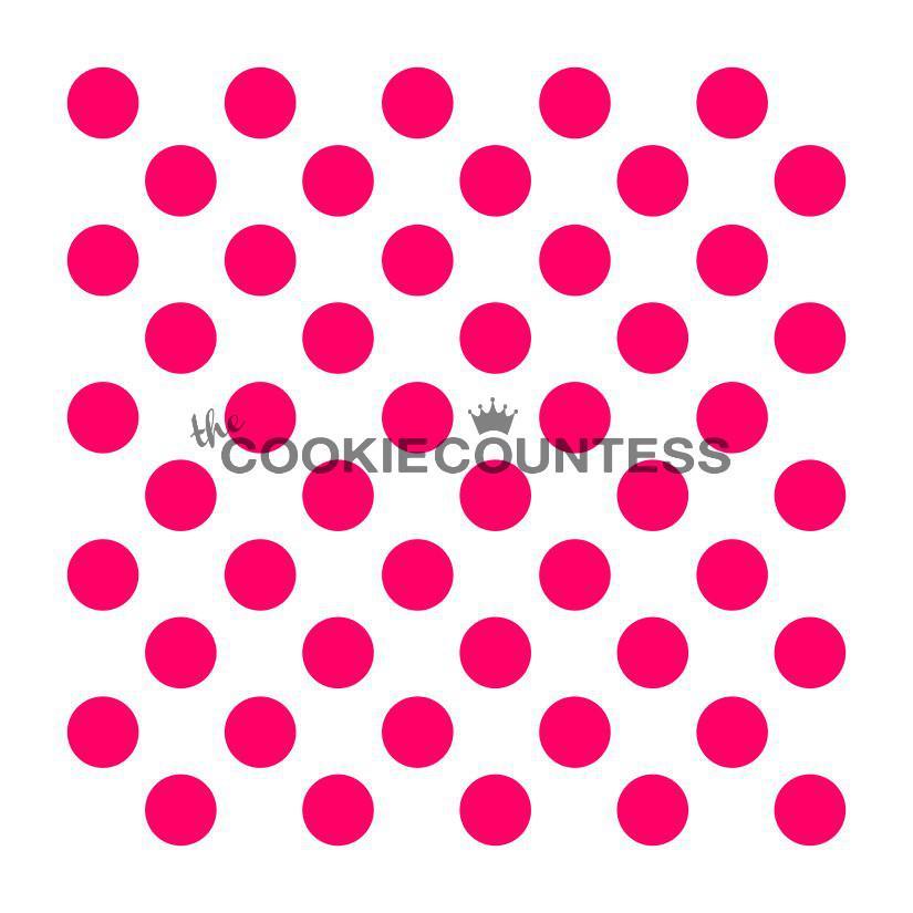 Starter stencil bundle featuring bright pink circular polka dot patterns arranged in a grid on reusable material