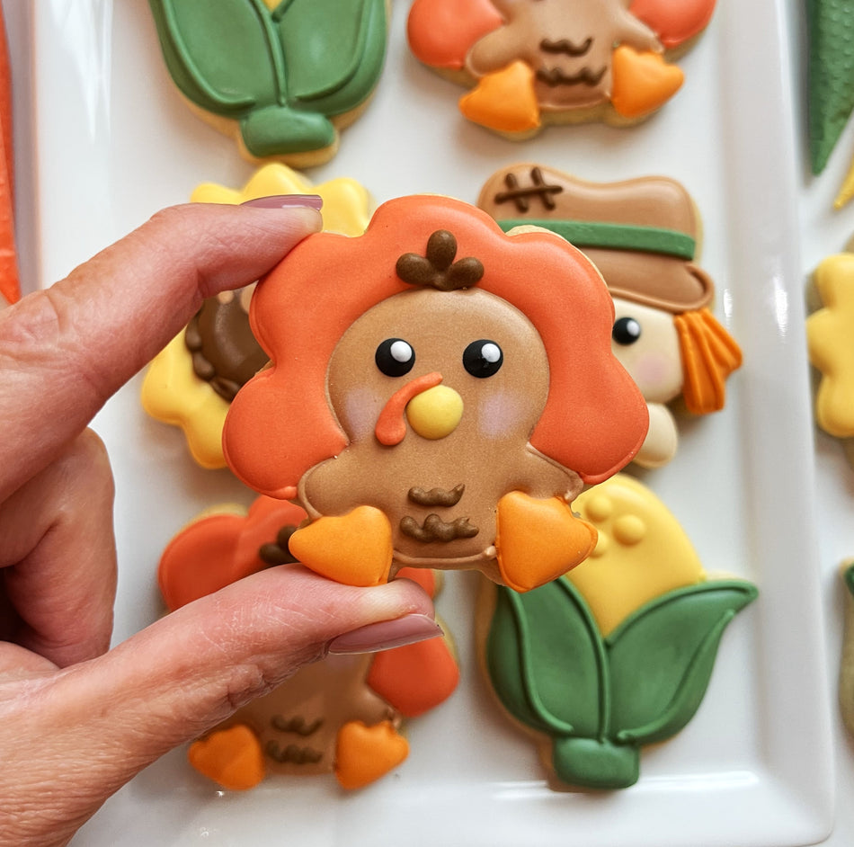 Mini Cute Turkey Sitting Cookie Cutter