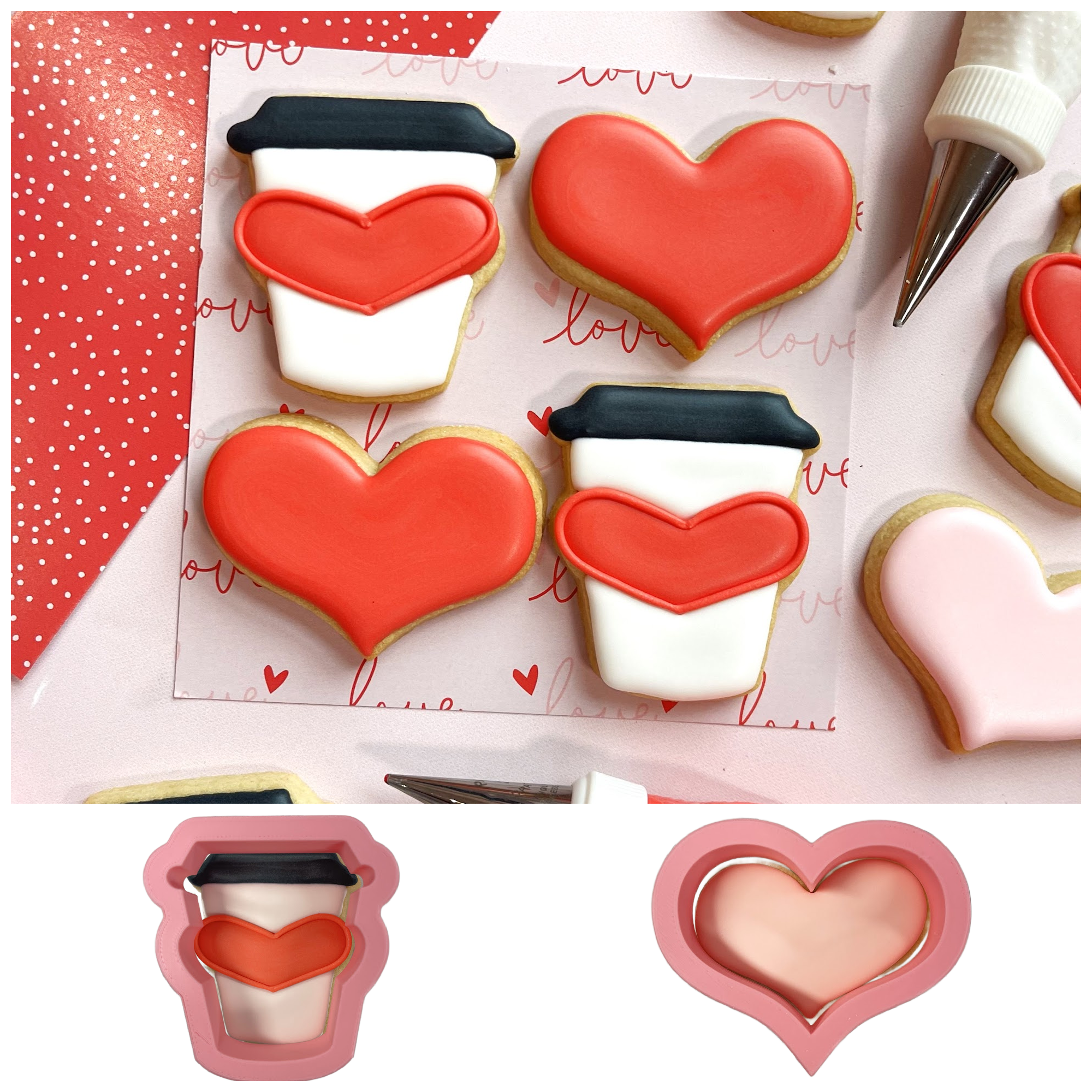 MINI Latte Heart Cookie Cutter BUNDLE