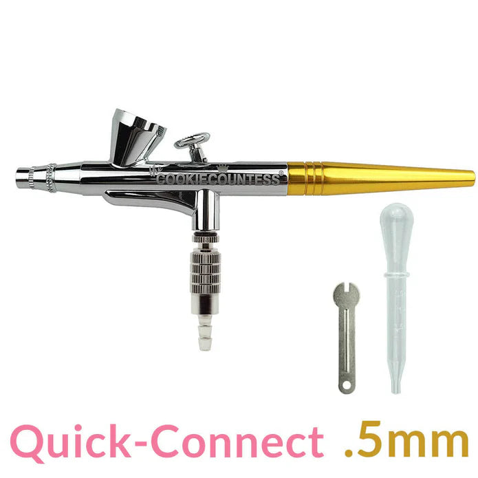 Airbrush Gun Single Action/Quick-Connect with .5mm Needle Cookie Countess