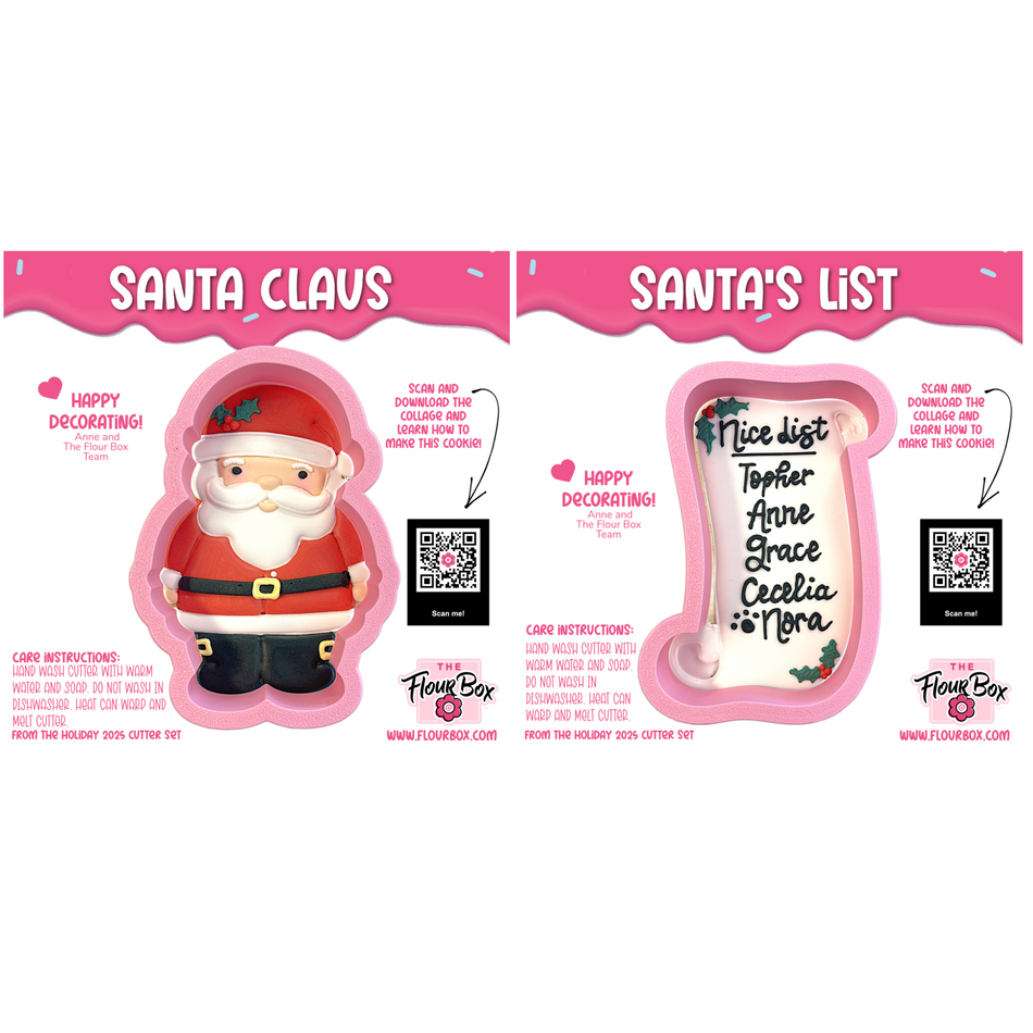 Santa's List Cookie Cutter BUNDLE (2 cutters)