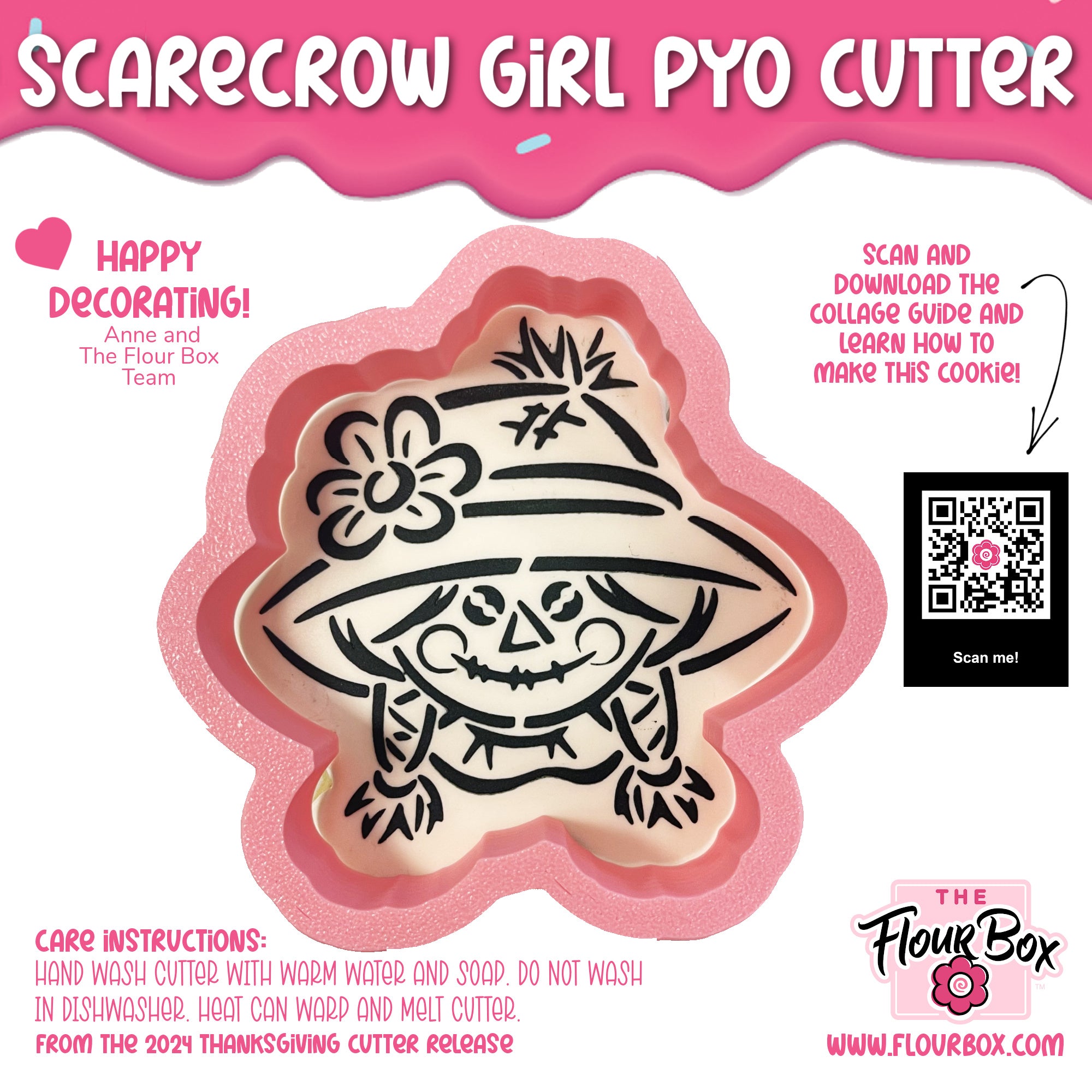 Scarecrow Girl PYO Cookie Cutter and Stencil BUNDLE