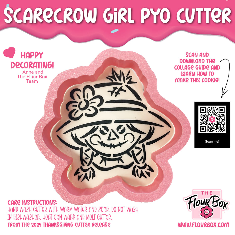 Scarecrow Girl PYO Cookie Cutter and Stencil BUNDLE