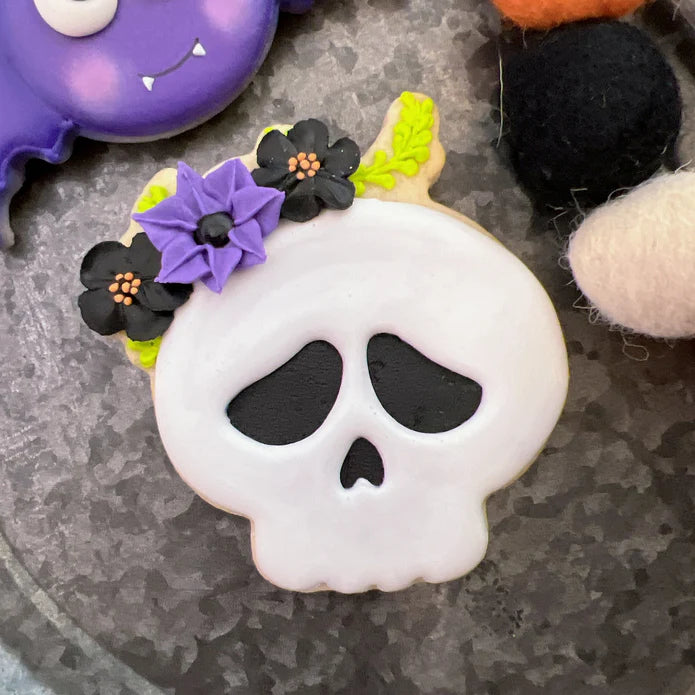 Skull with Flowers Cookie Cutter