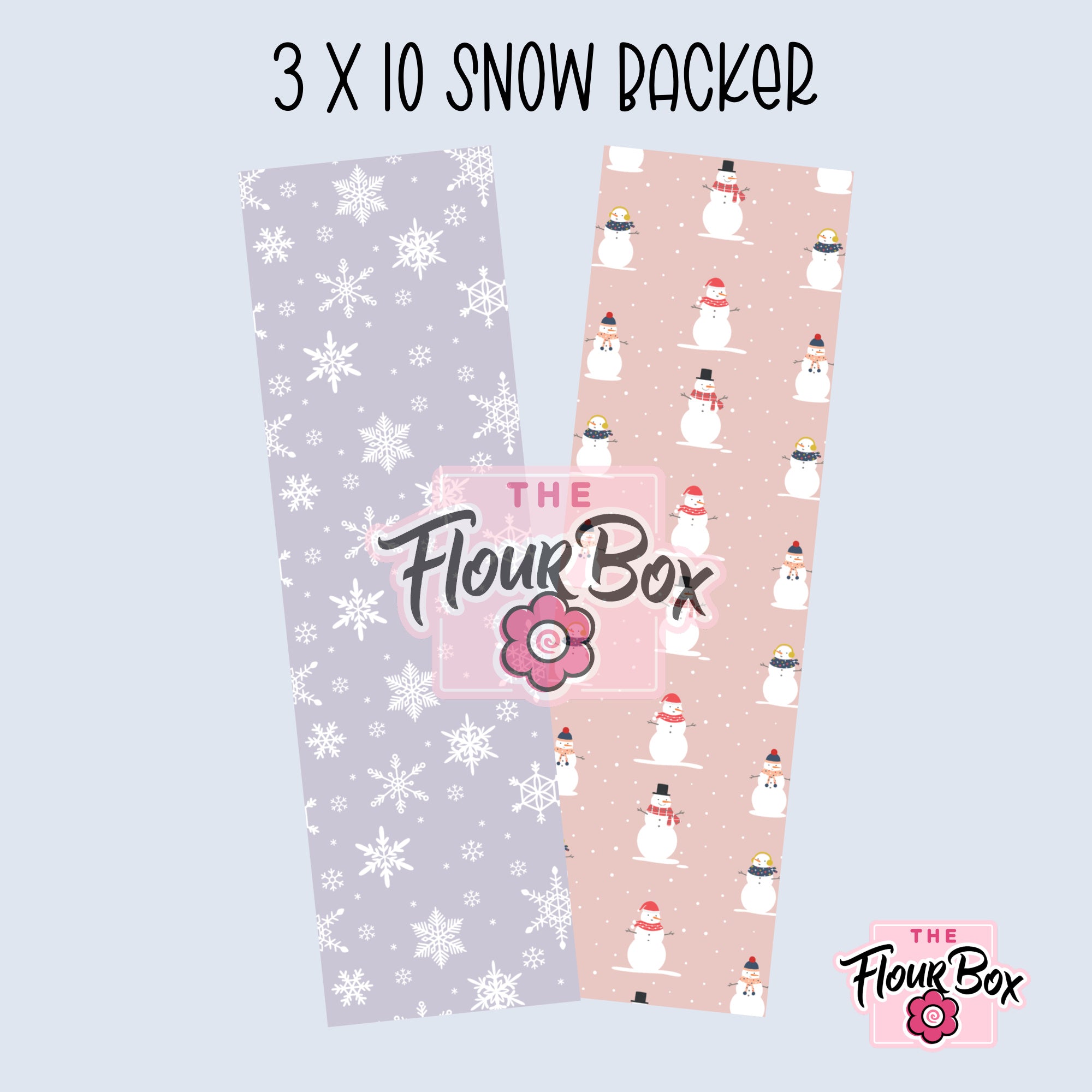 Snow Cookie BOX Backer - 3" x 10" Long - 25 BACKERS