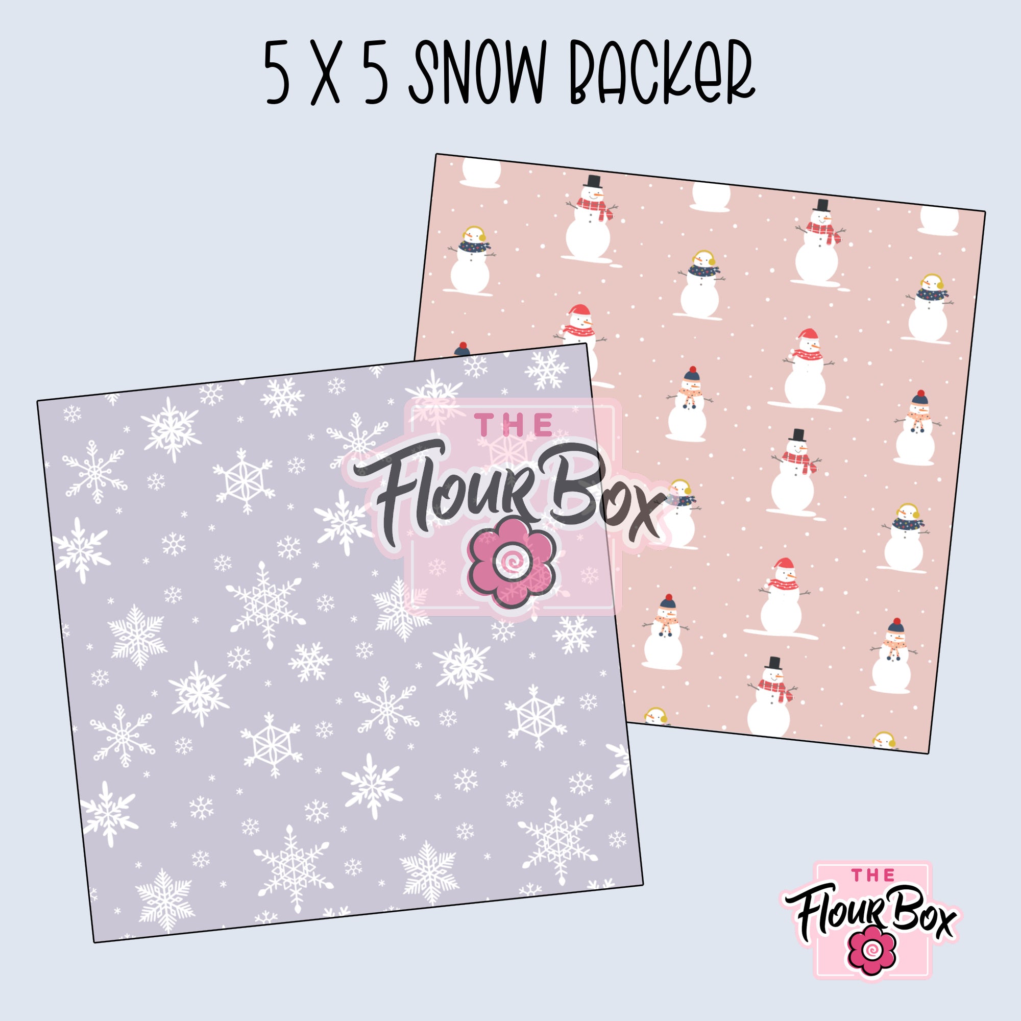 Snow Cookie BOX Backer - 5" x 5" Square - 25 BACKERS