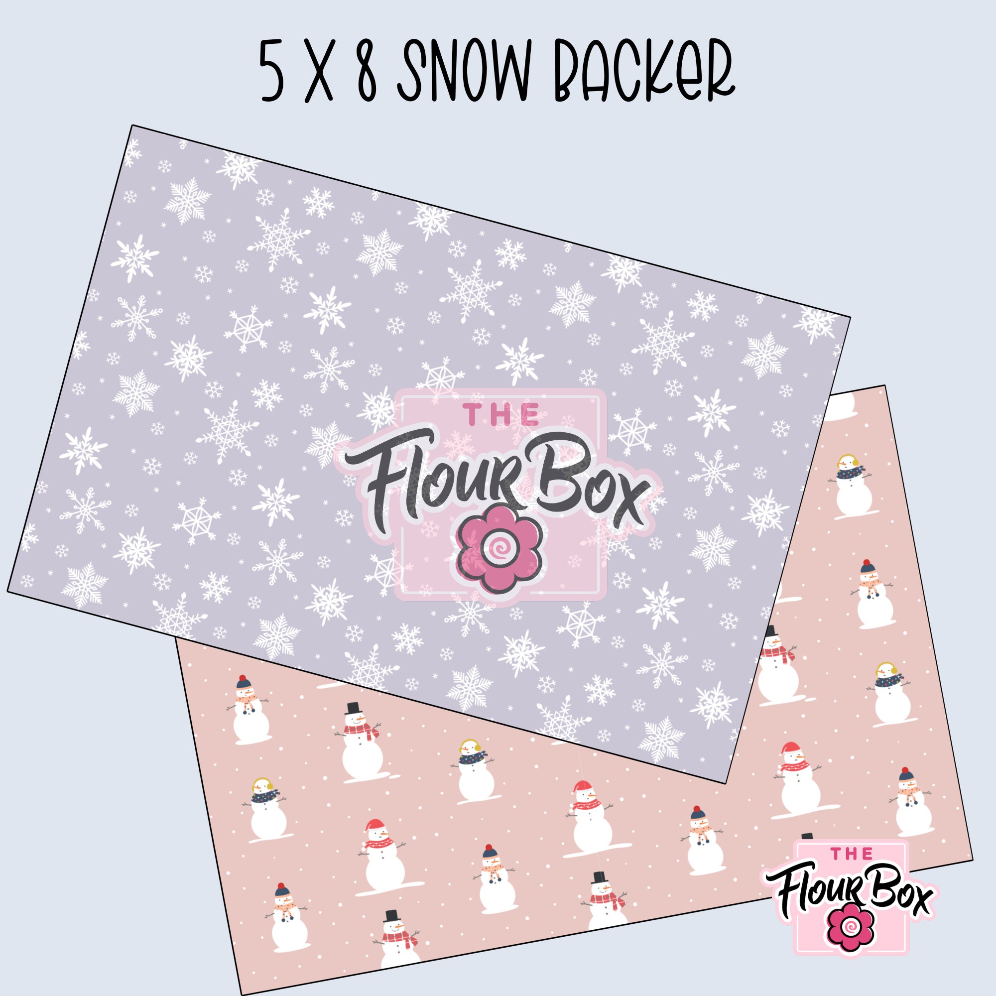 Snow Cookie BOX Backer - 5" x 8" Rectangle - 25 BACKERS