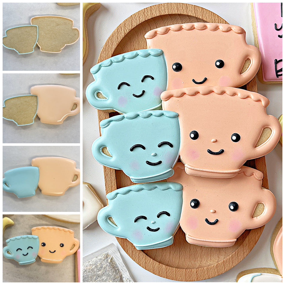 Snuggling Teacups Cookie Cutter