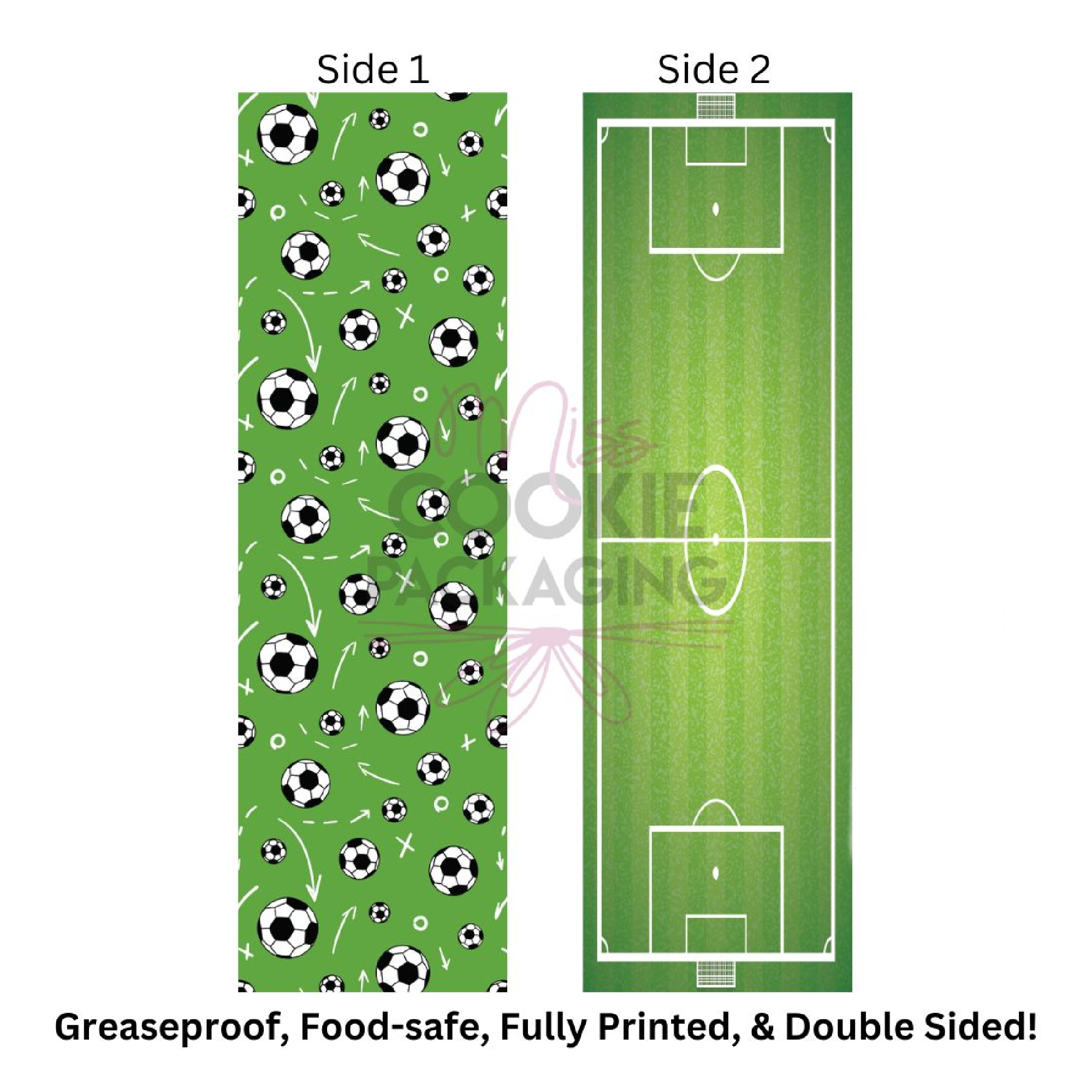 Soccer Cookie BAG Backer Card - 2.625" x 9.5" - QTY 25