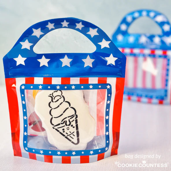 Stars & Stripes Cookie Bag -10 BAGS