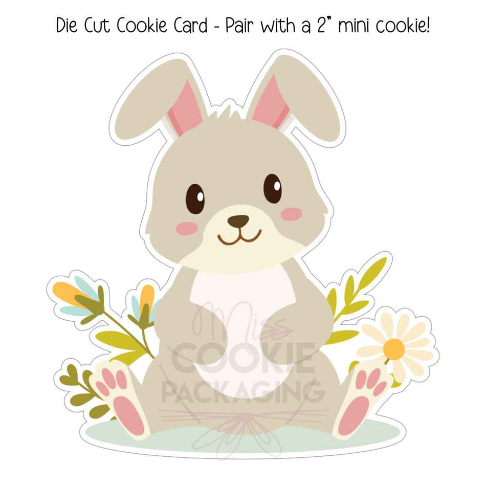 Sweet Bunny Die Cut Cookie Card 5.75